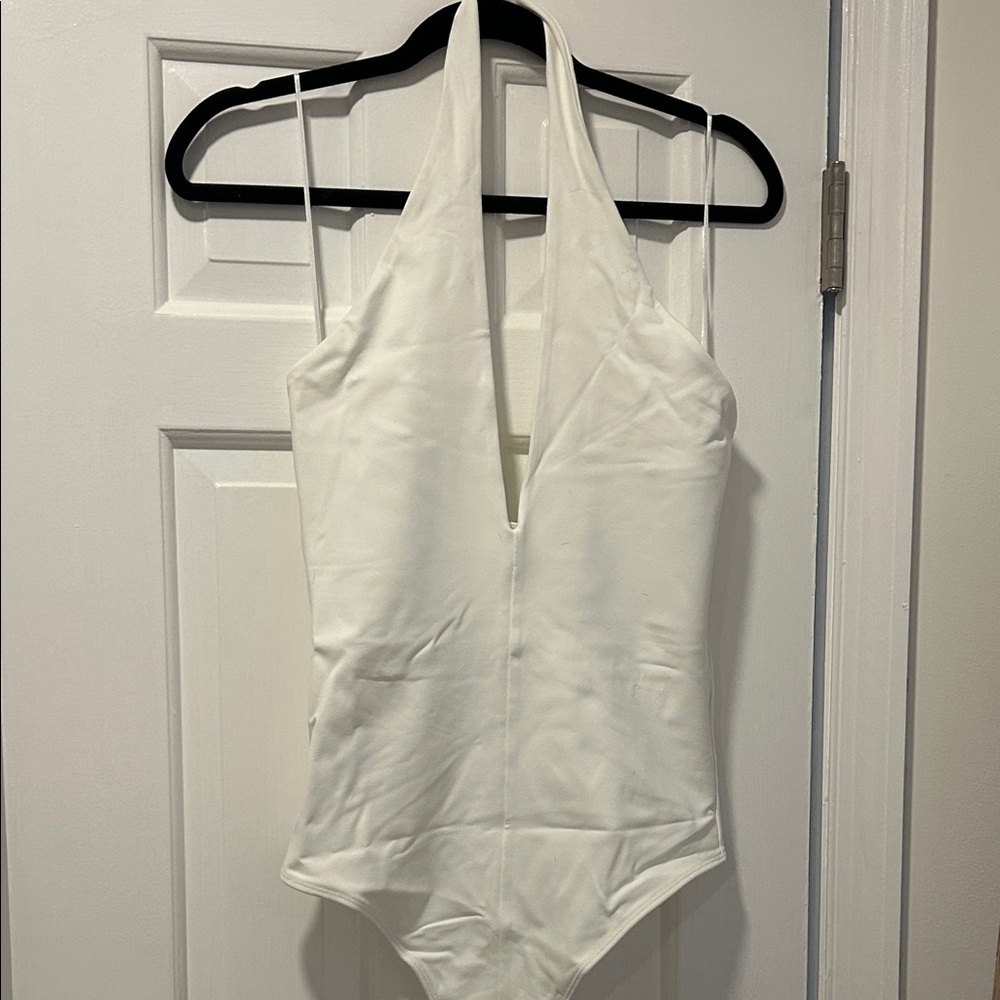 Abercrombie & Fitch White Halter Bodysuit